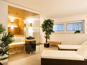 Ruhebereich an der Sauna